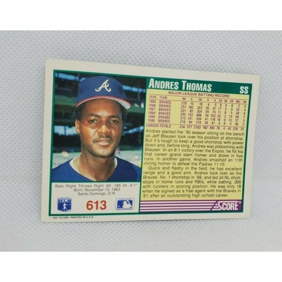 Lot Of 4 Score 91 Vintage Braves Baseball Trading Cards W/ World Series 1992 - Picture 11 of 12